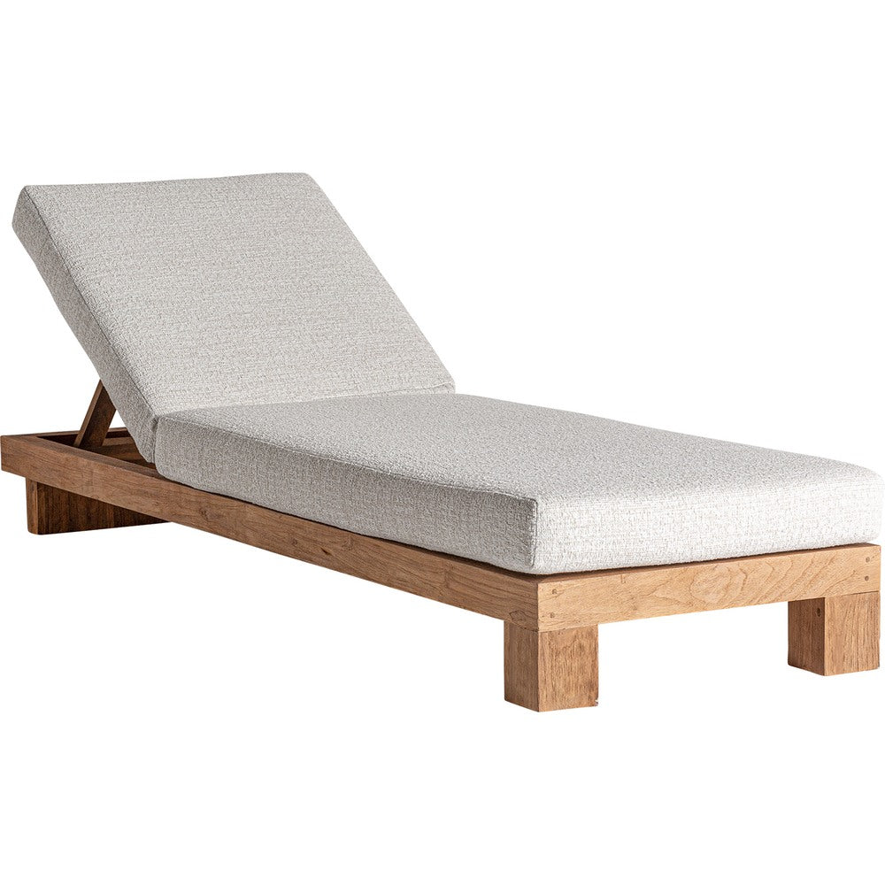 Lettino prendisole in teak e polipropilene crema design lusso vical