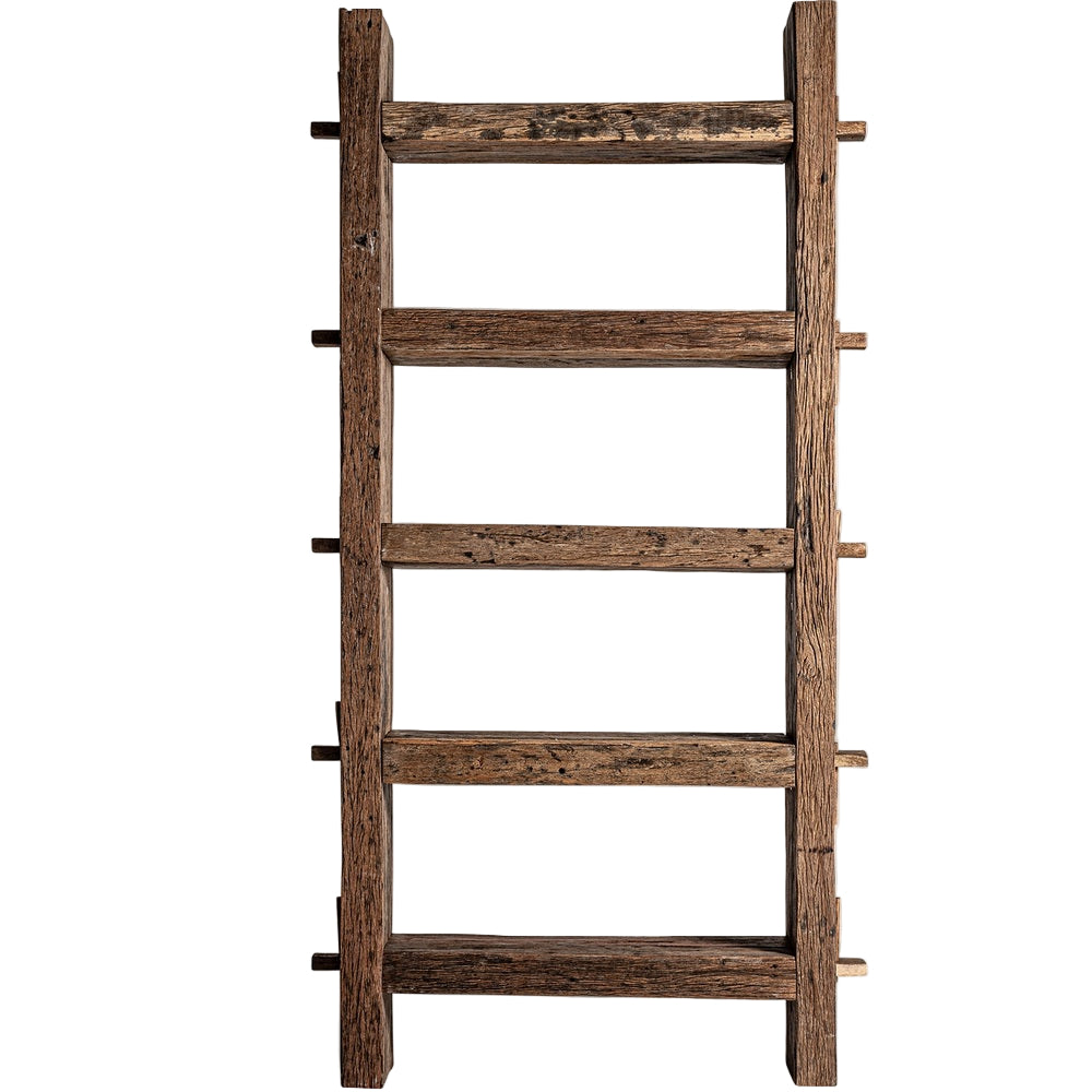 Libreria country déco in legno di recupero naturale.