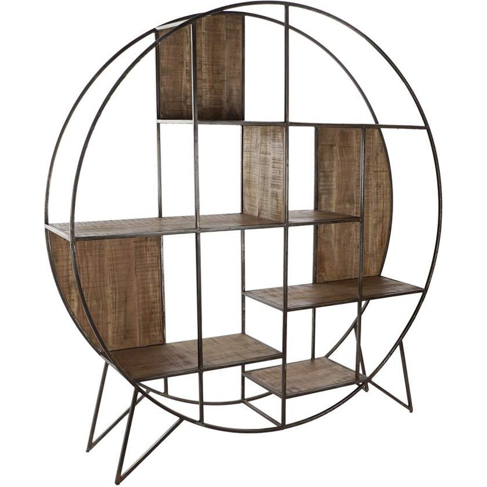 Libreria rotonda vintage legno