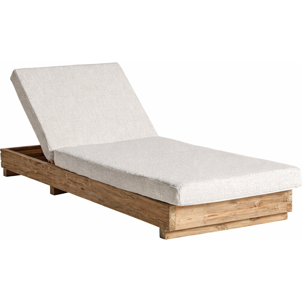 Lettino prendisole di lusso in teak riciclato Horizon Pure bianco