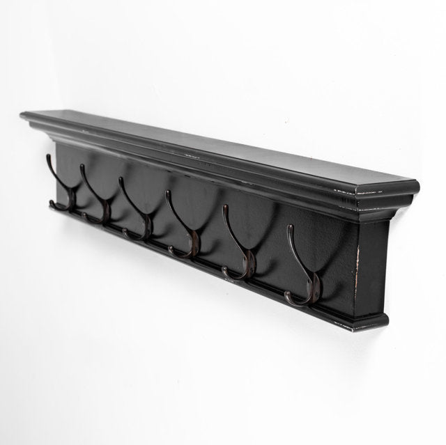 Mensola appendiabiti nero shabby