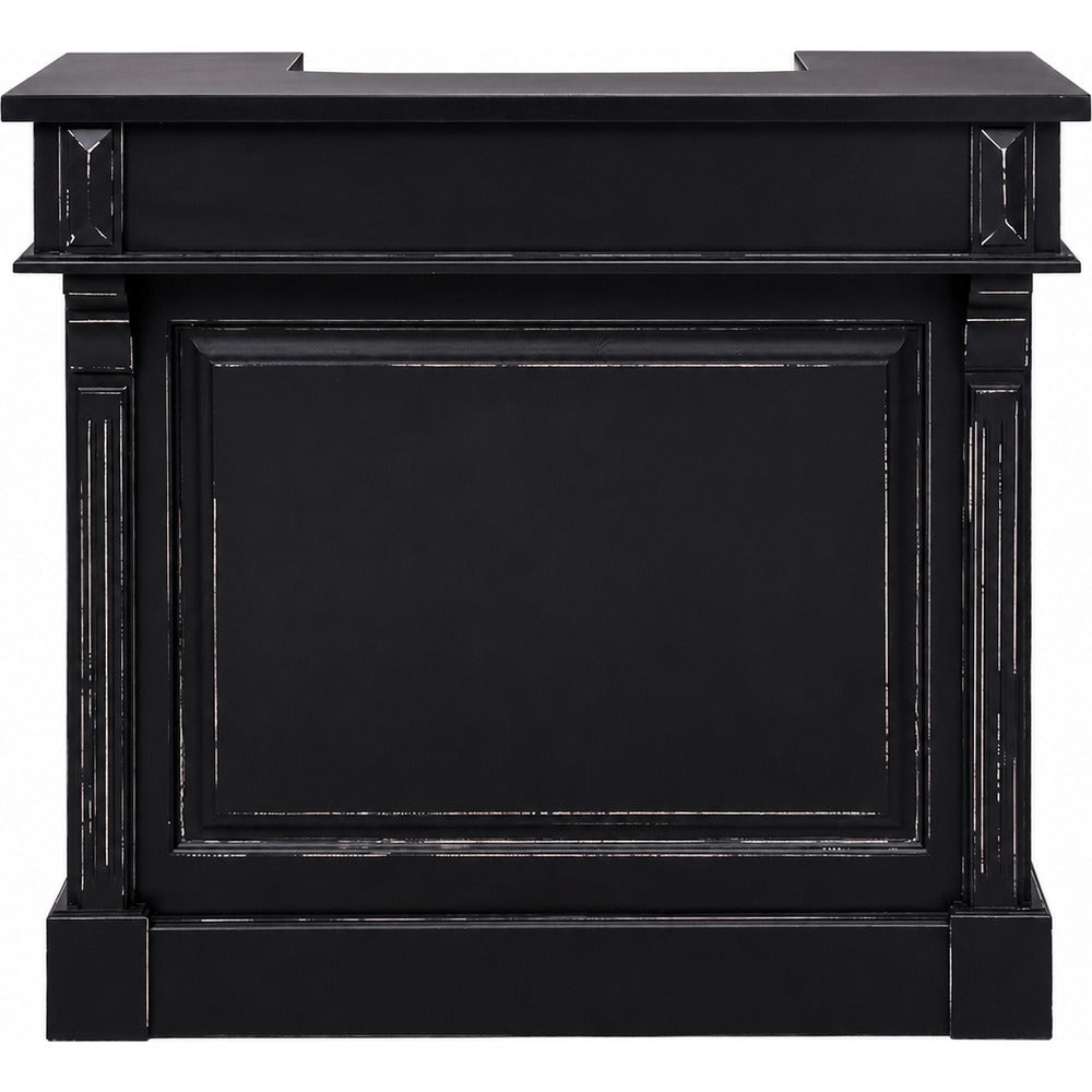 Bancone bar pub inglese nero shabby chic in legno massello