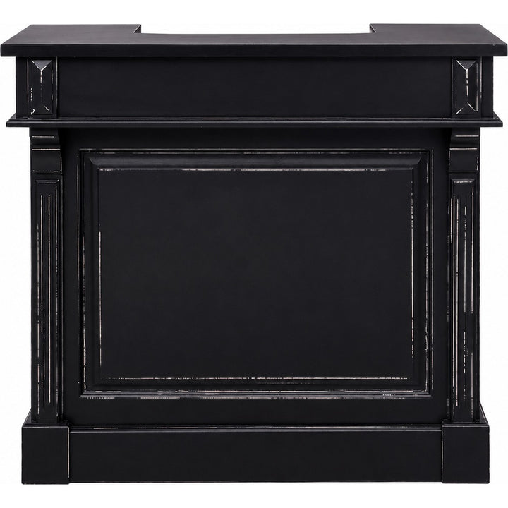 Bancone bar pub inglese nero shabby chic in legno massello