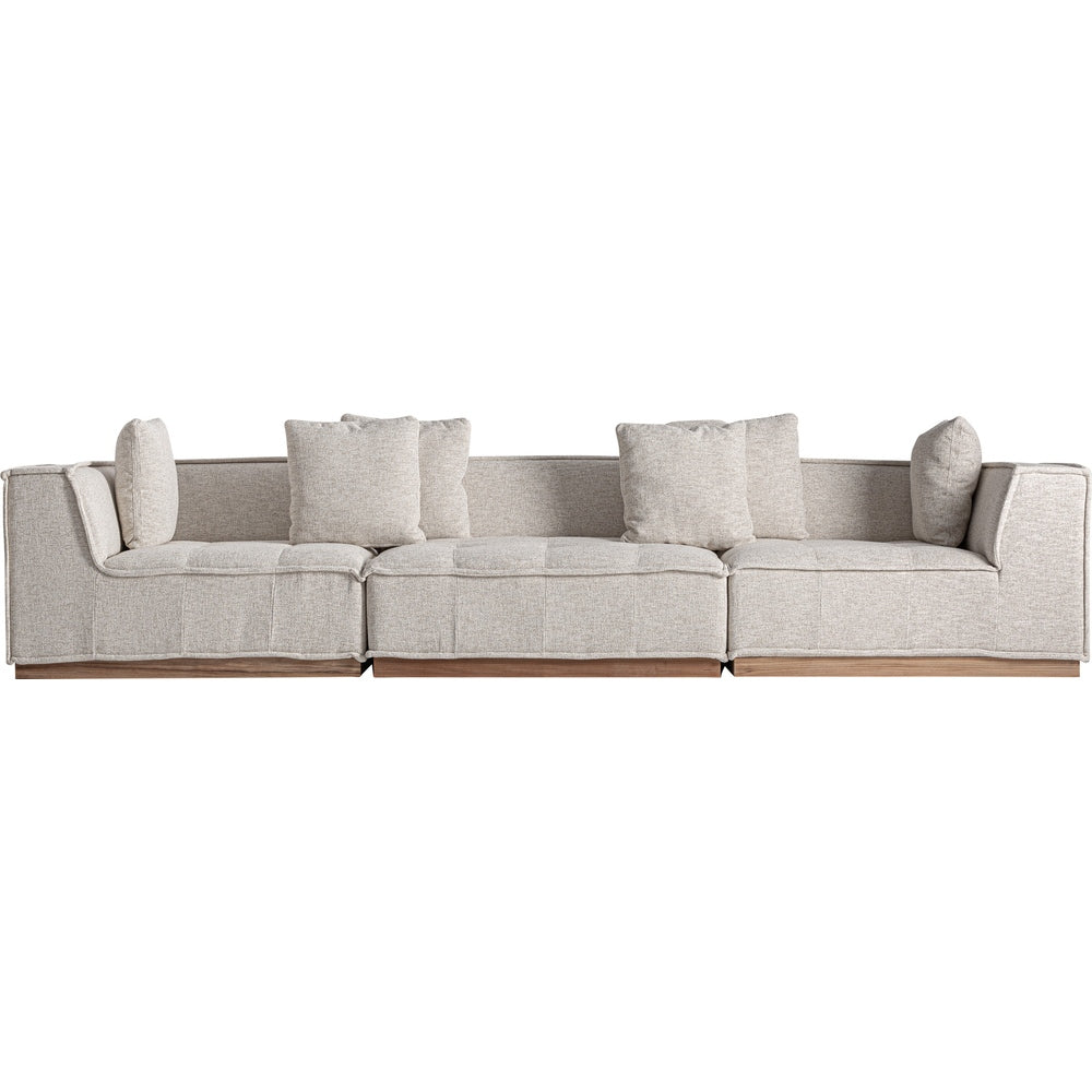 Divano outdoor modulare Olpe VICAL con rivestimento beige.