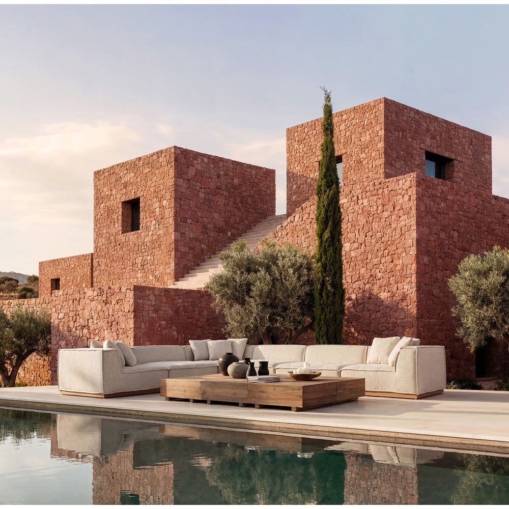 Composizione salotto da giardino di lusso con moduli VICAL.