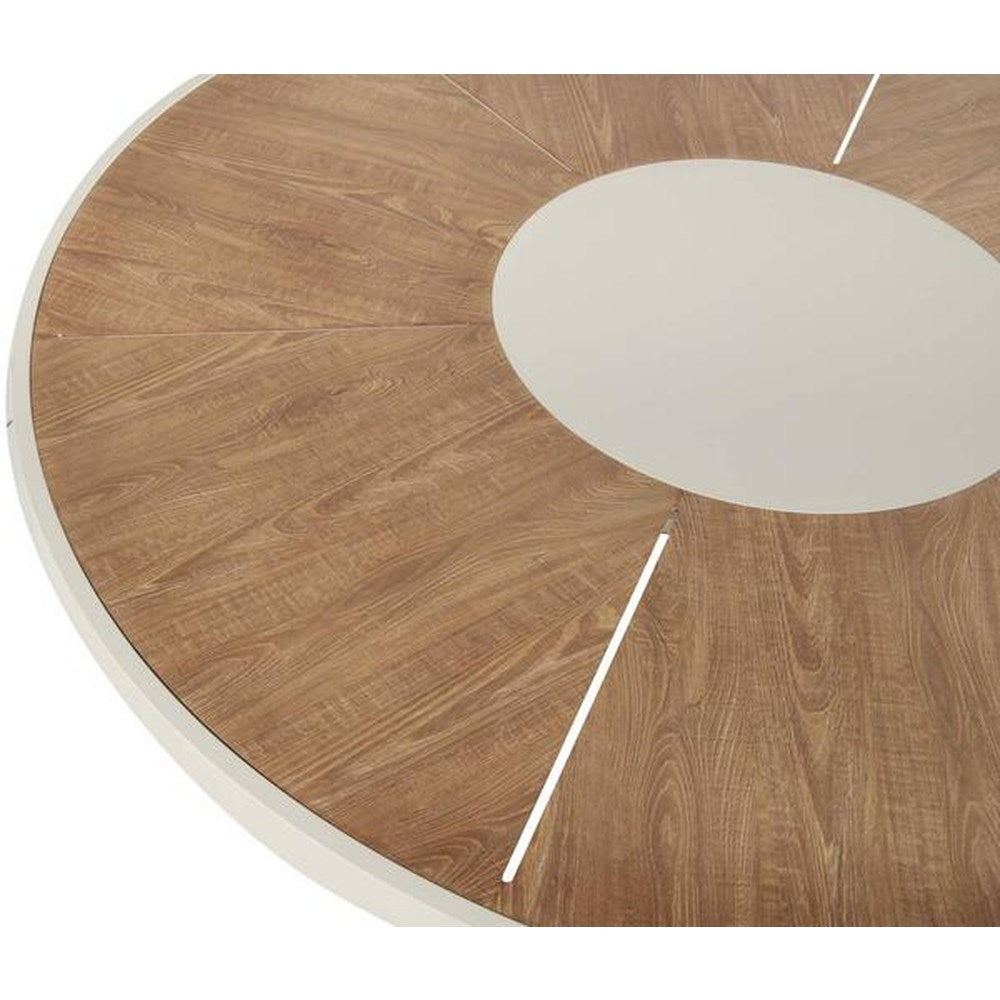 Tavolo outdoor rotondo alluminio effetto legno Zenit