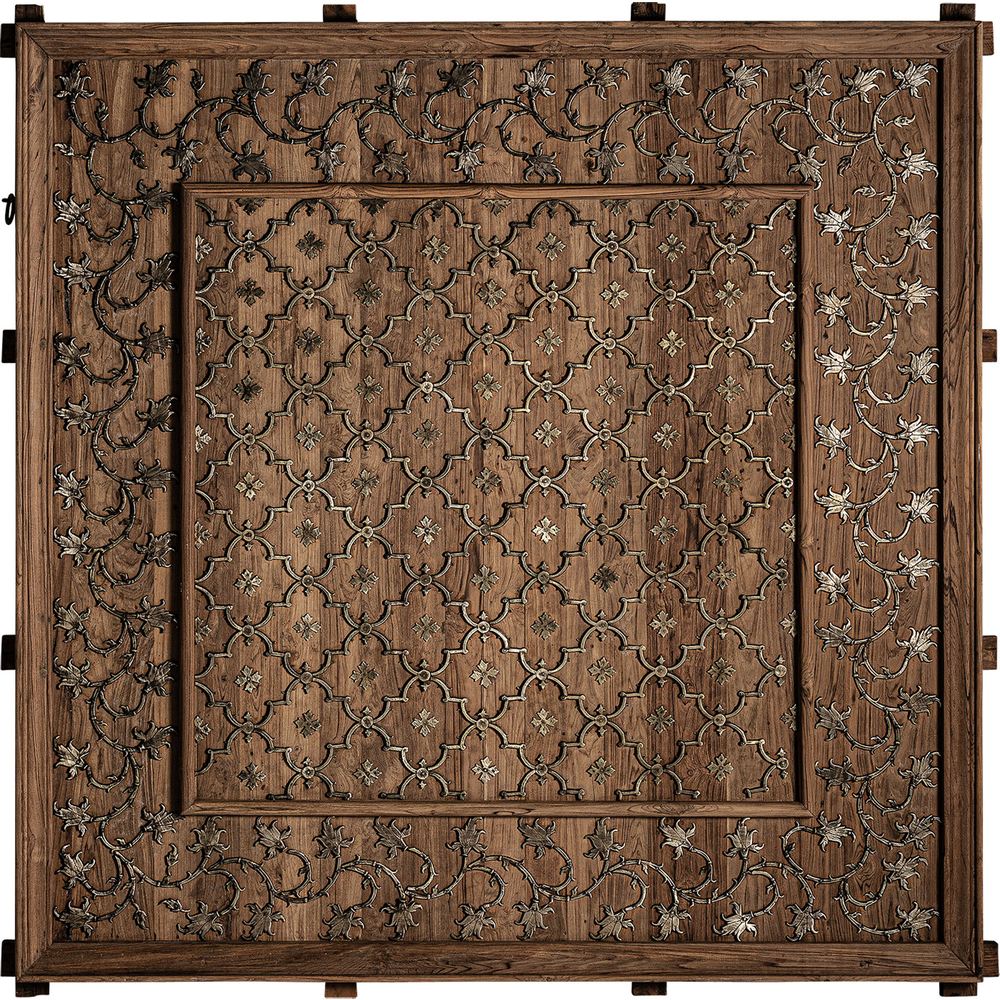 pannello decorativo orientale legno mango marrone invecchiato