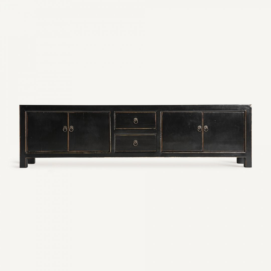 Porta tv shabby noir stile cinese