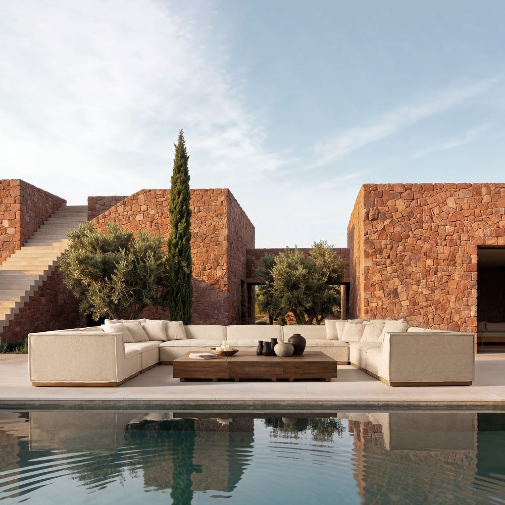 Modulo Centrale Divano Outdoor di Lusso Olpe