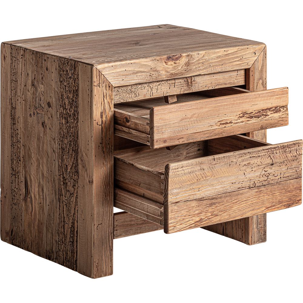Comodino Natural Chic in Pino Riciclato