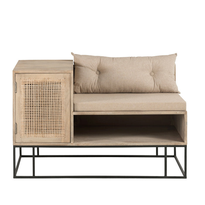 Mobile panca rattan naturale