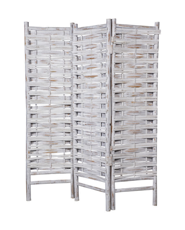 Paravento orientale bianco bambu