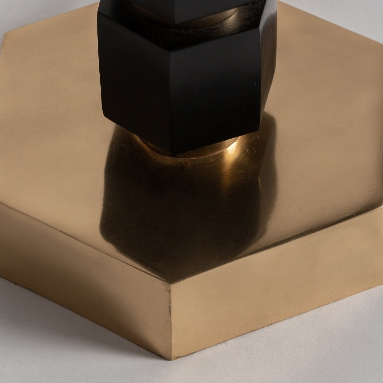 Piantana art decò ottone nero oro