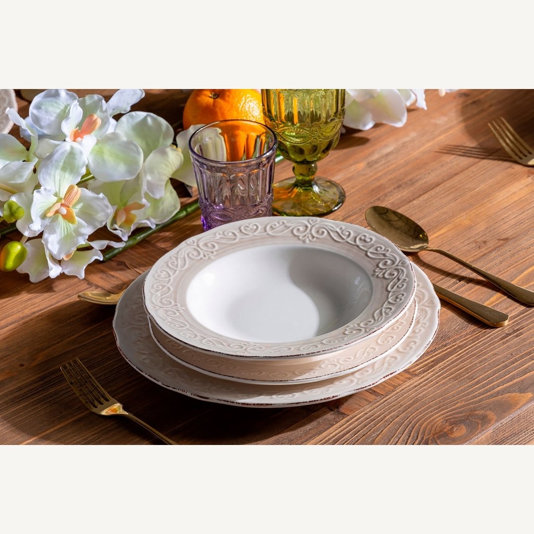 Set 6pz servizio piatti shabby chic