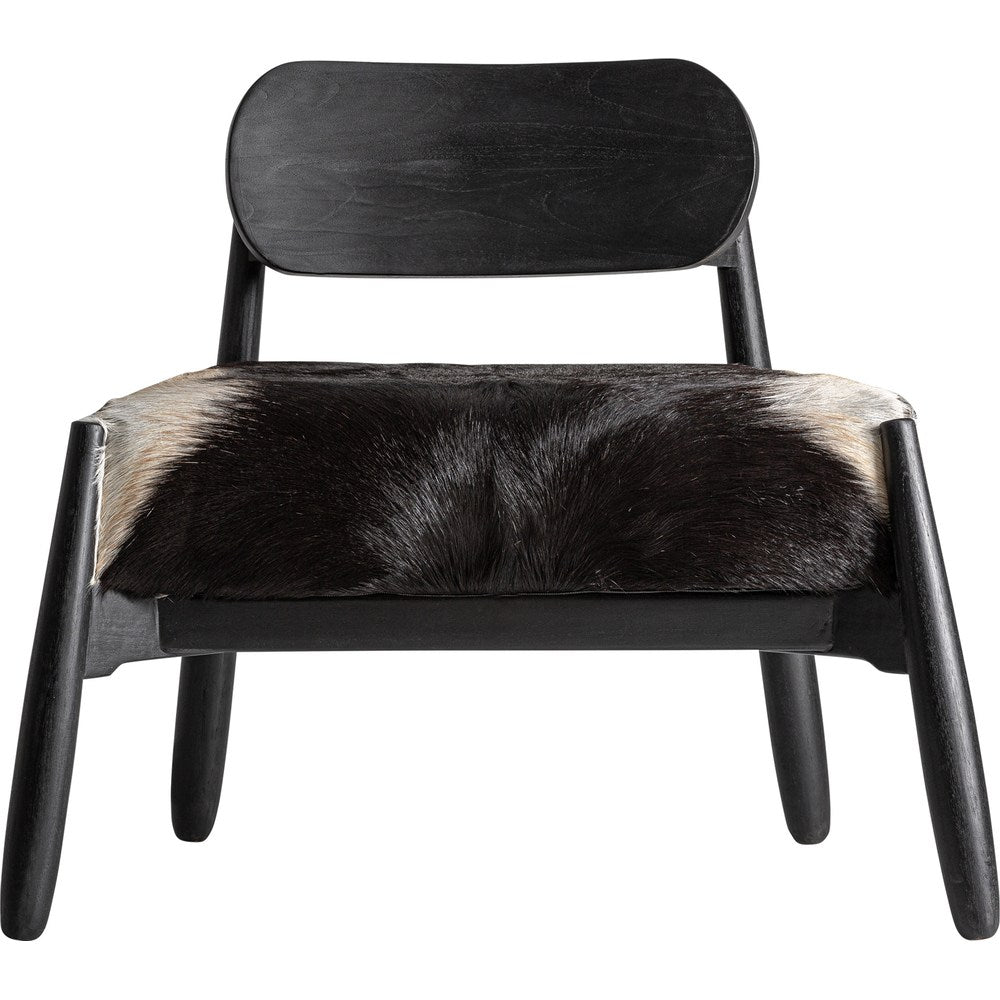 Poltrona Safari Chic in teak nero e pelle bovina naturale
