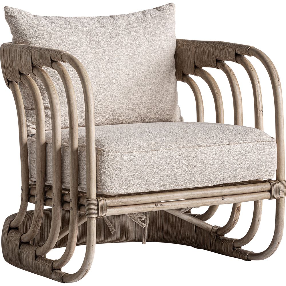 Poltrona Design Provenzale Rustico in Rattan Naturale