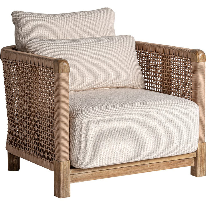 Poltrona outdoor di lusso in teak riciclato e corda Riva