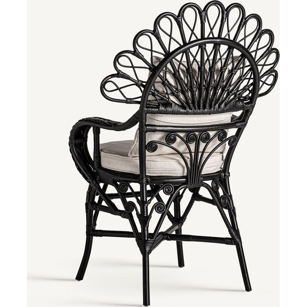 Poltrona design rattan nero