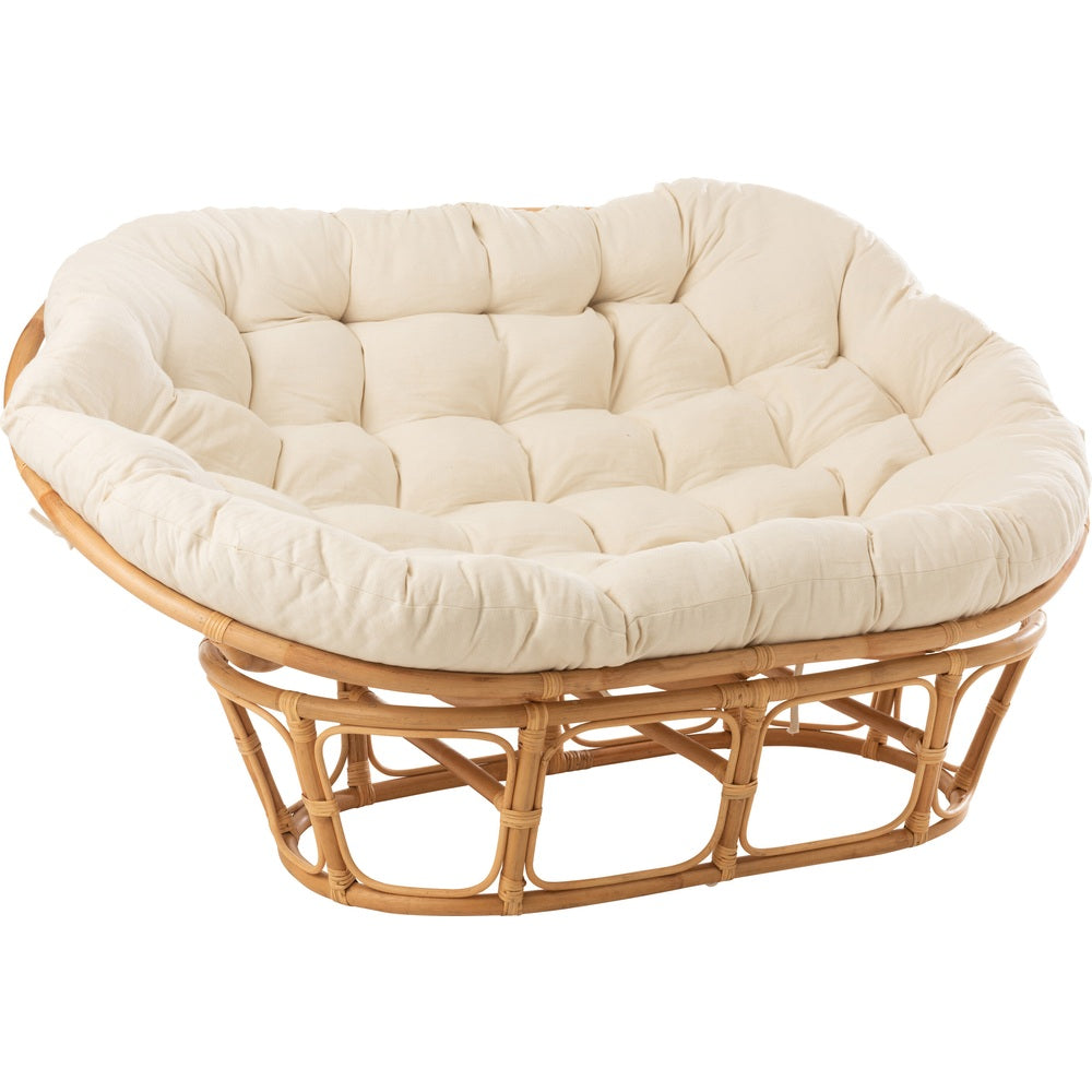 Poltrona garden fibre naturali cuscino bianco lusso