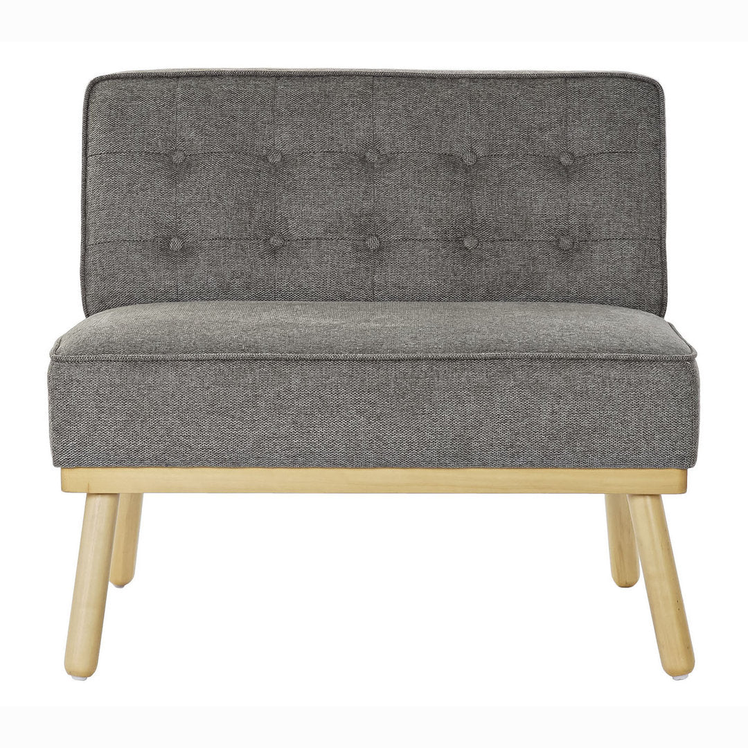 Poltrona vintage grigia capitonné