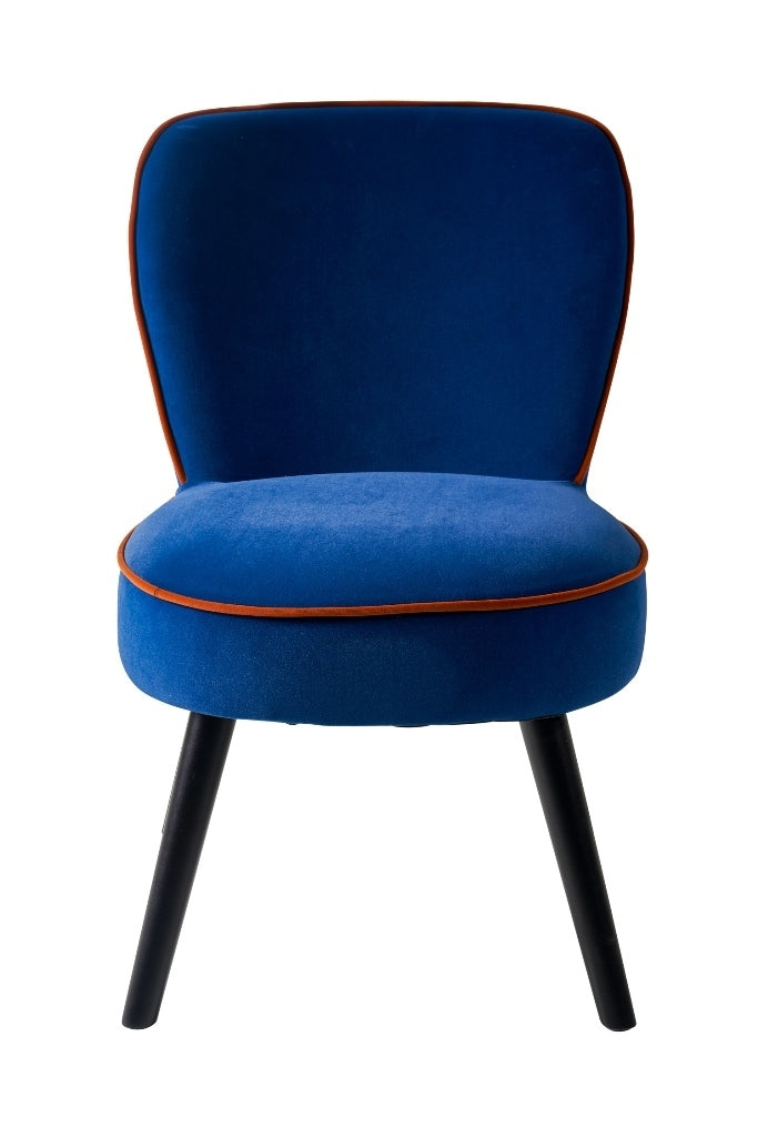 Poltroncina blu bordo arancio