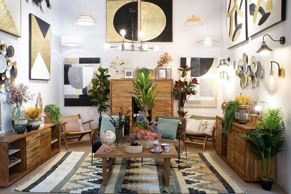 Porta tv living etnico con led