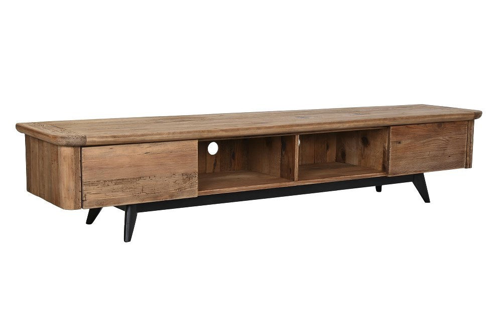 Porta tv industrial ferro e legno riciclato