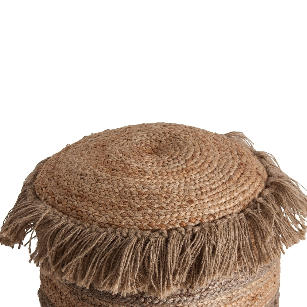 Pouff etnico tondo juta