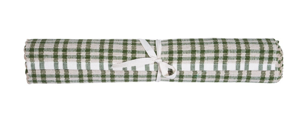 Runner quadri bianco verde