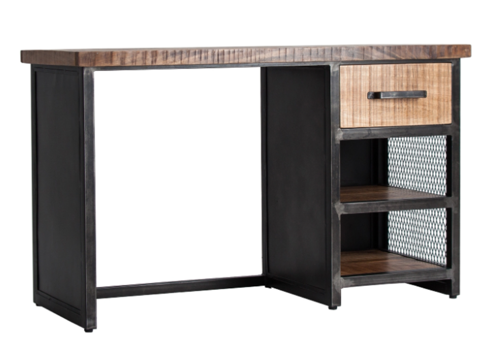 Scrivania stile industriale ferro e legno