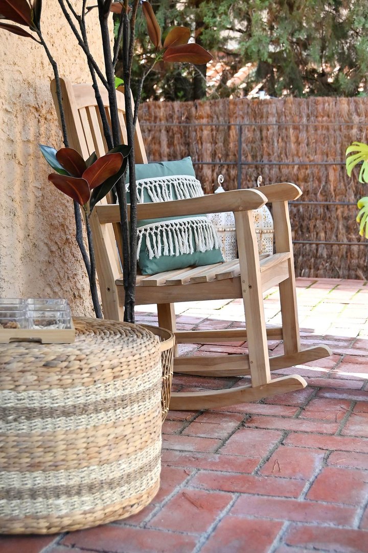 Sedia dondolo teak giardino