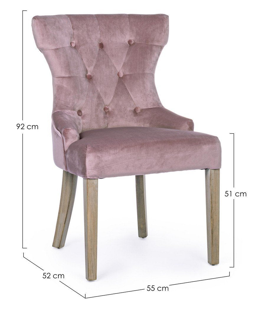 Sedia design francese rosa antico