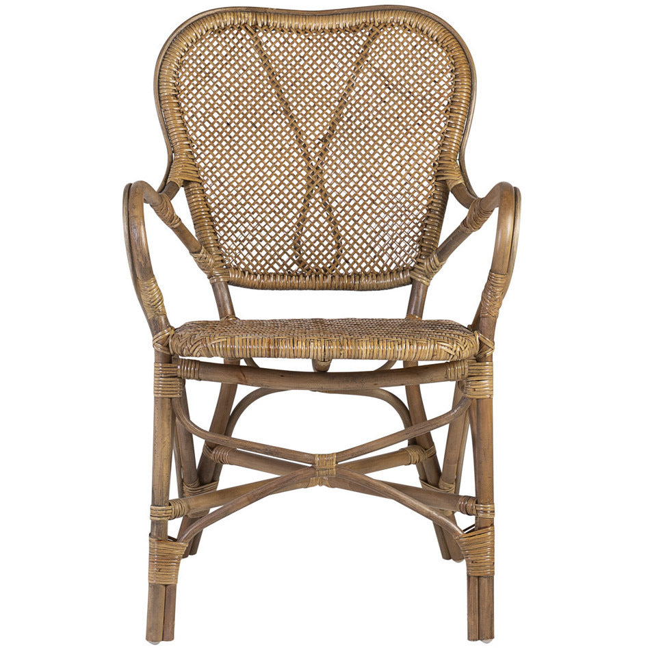 Poltrona con braccioli neo coloniale