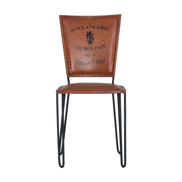 Sedia industrial vintage in cuoio