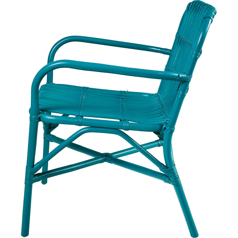 Poltrona rattan naturale turchese