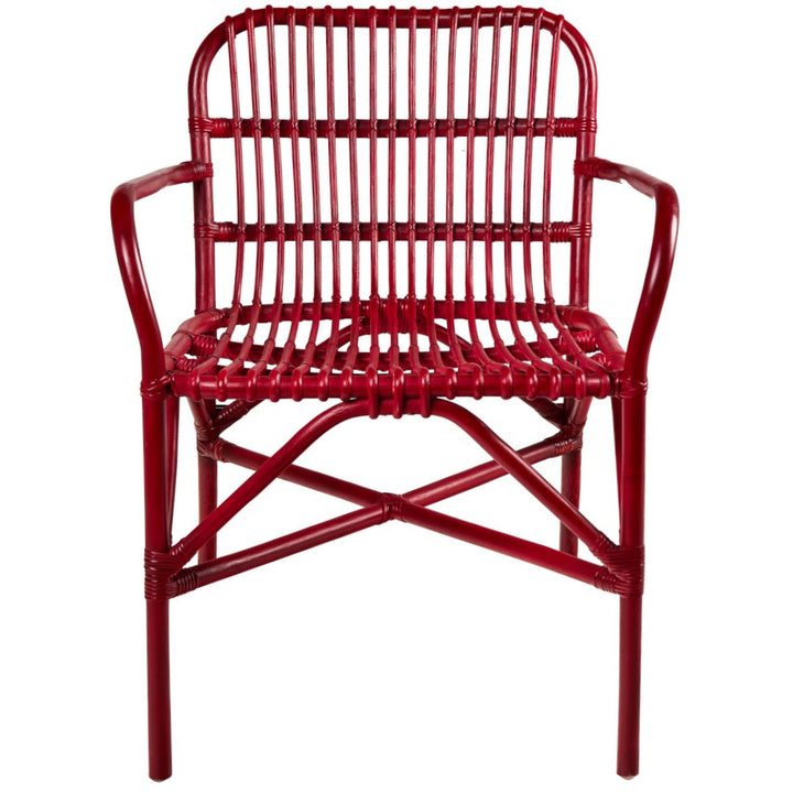 Seduta in rattan rossa decorativa per ambienti eleganti