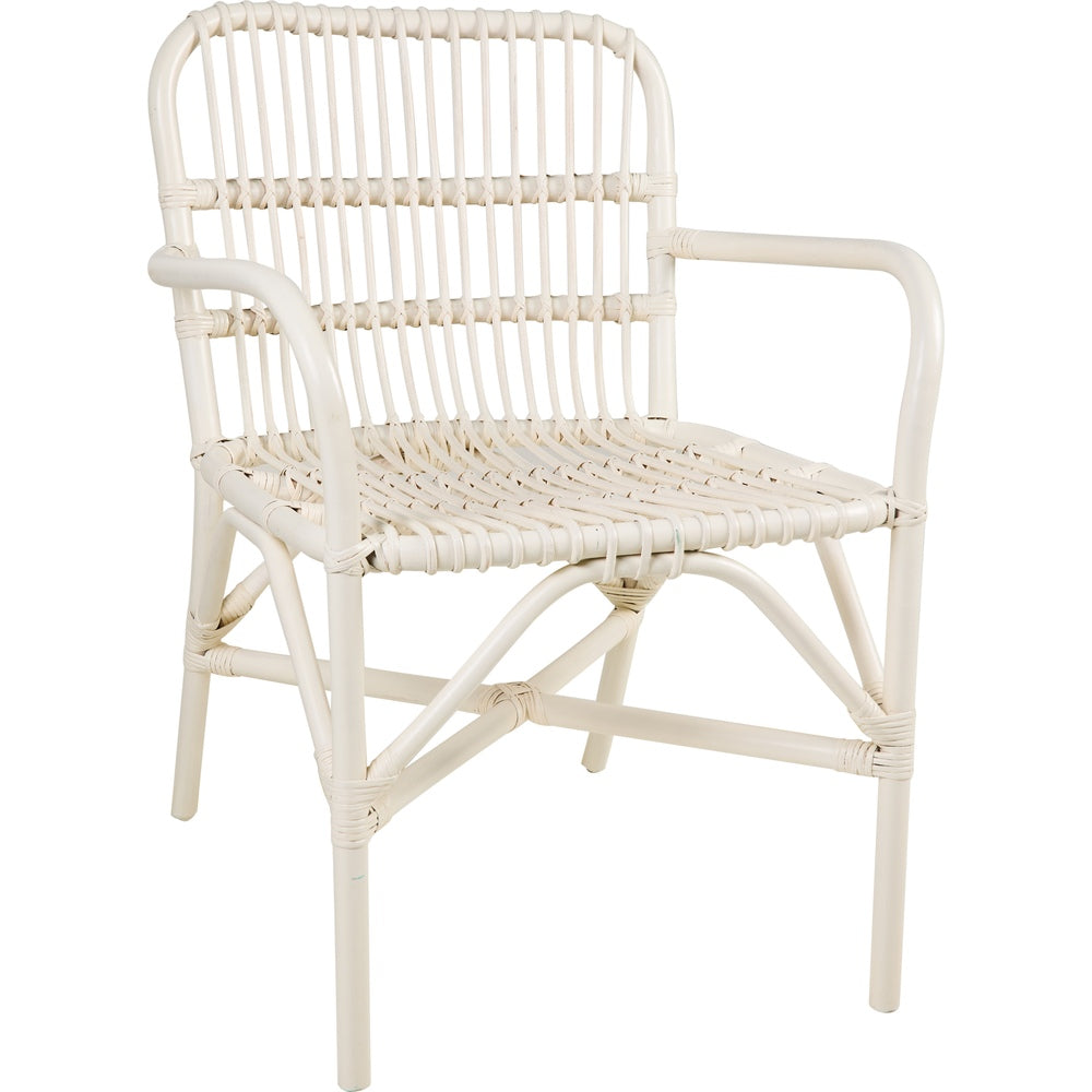 Poltrona rattan naturale bianca
