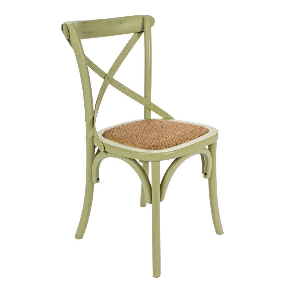Sedia legno shabby verde
