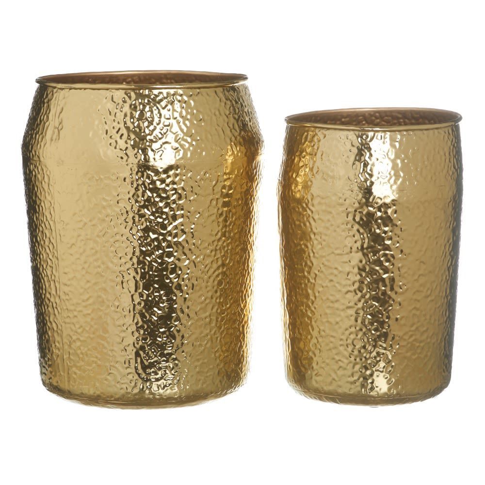 Set 2 vasi fioriere ferro/oro