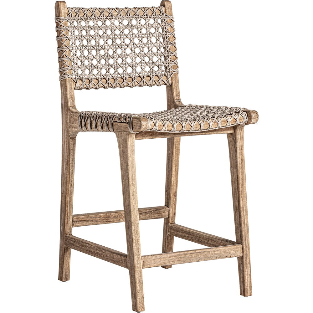 Sgabello Beardon in teak e corda artigianale di lusso