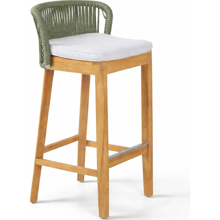 Sgabello outdoor Dakota in teak e corda Desert Mix elegante
