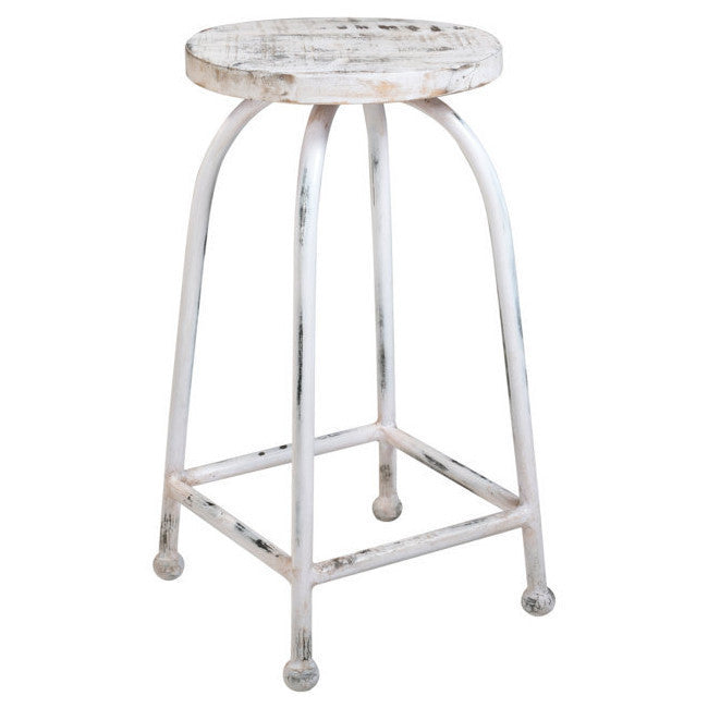 Sgabello vintage sbiancato