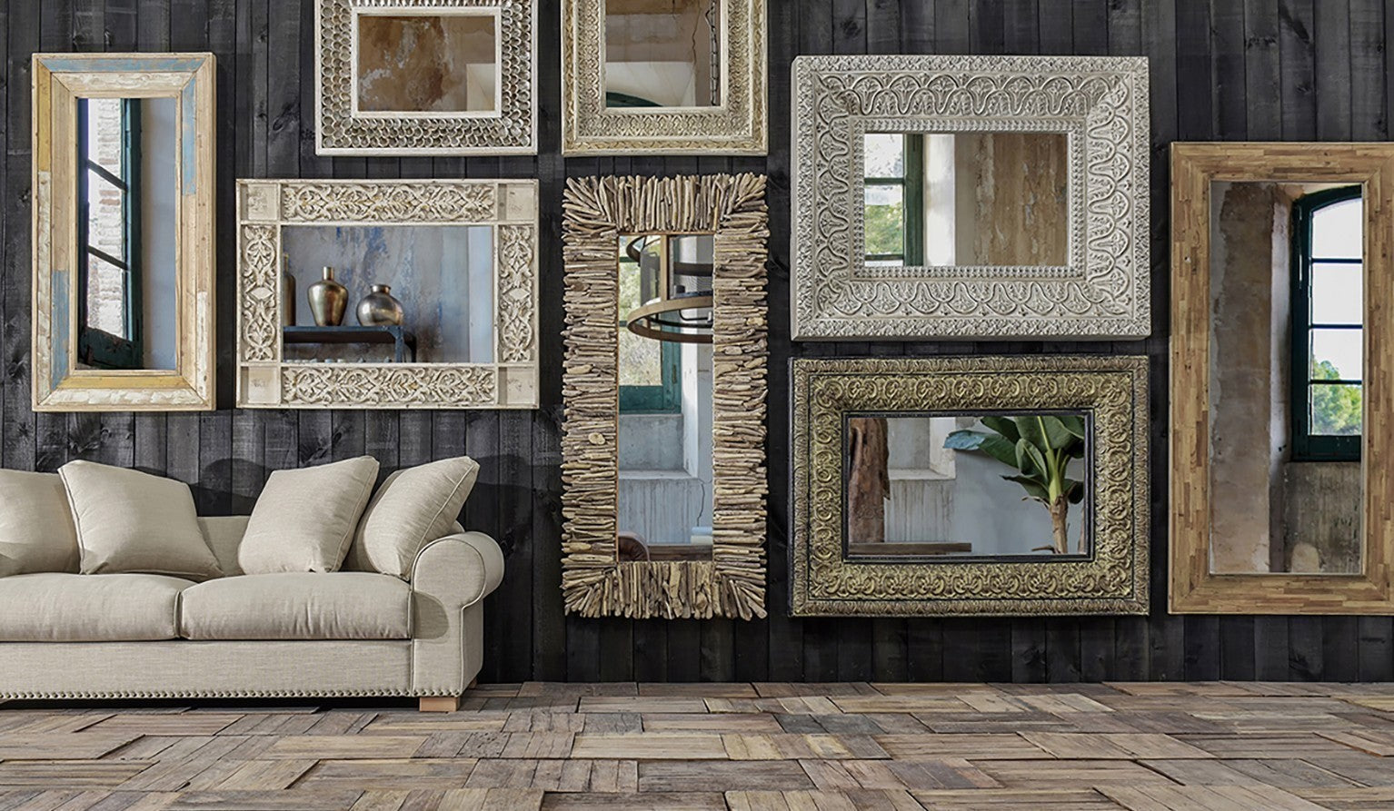 Specchio orientale anticato