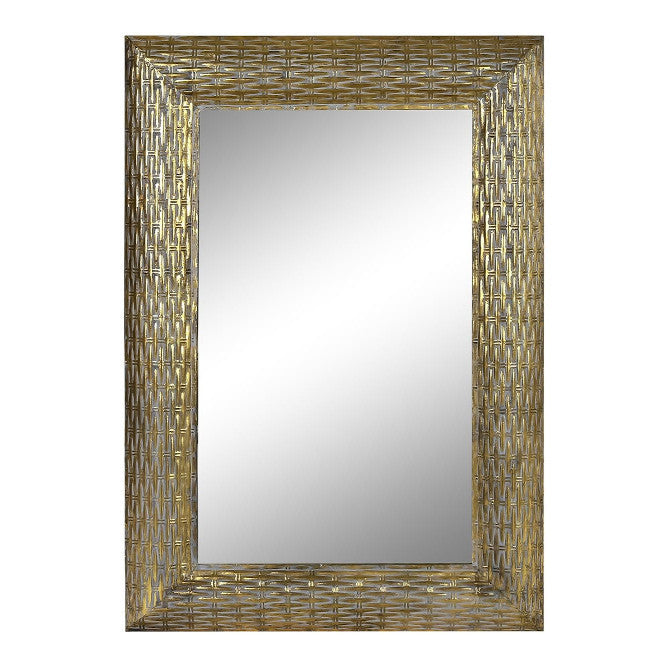 Specchio metallo anticato etnico