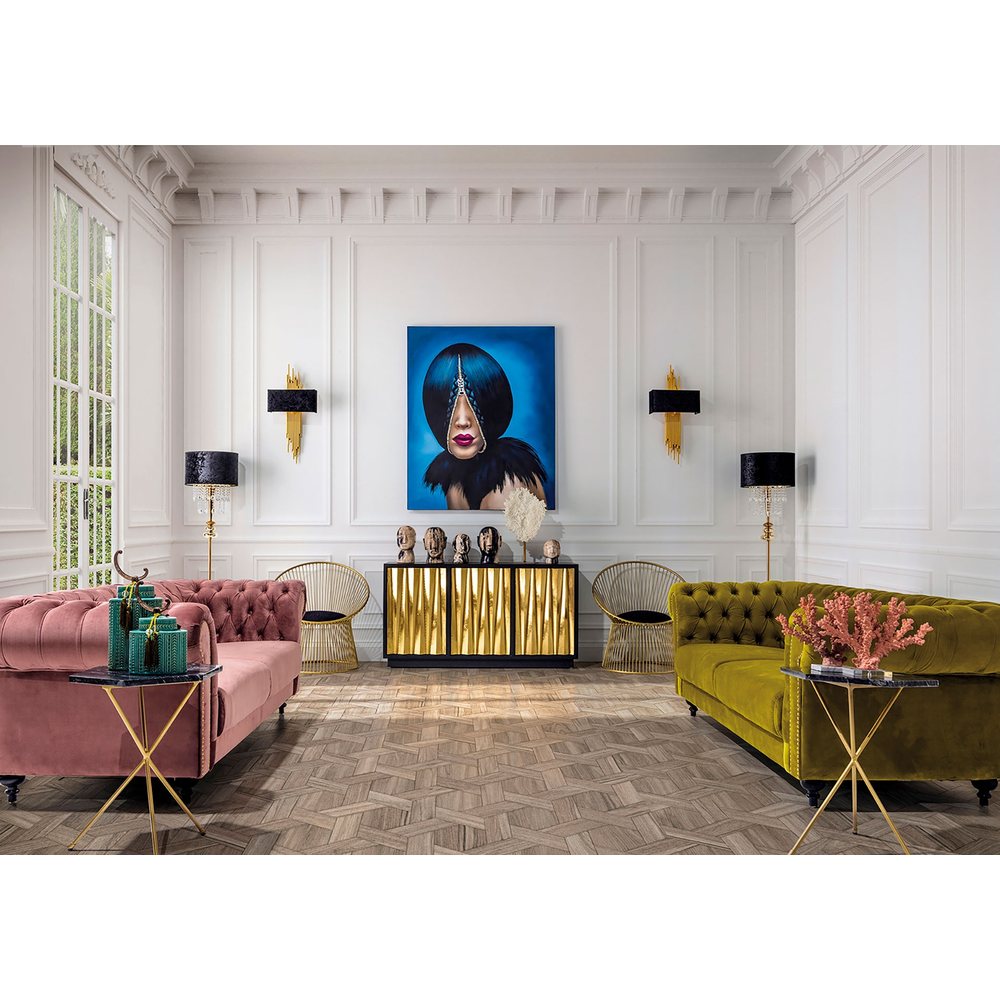 Busto design in legno pietrificato