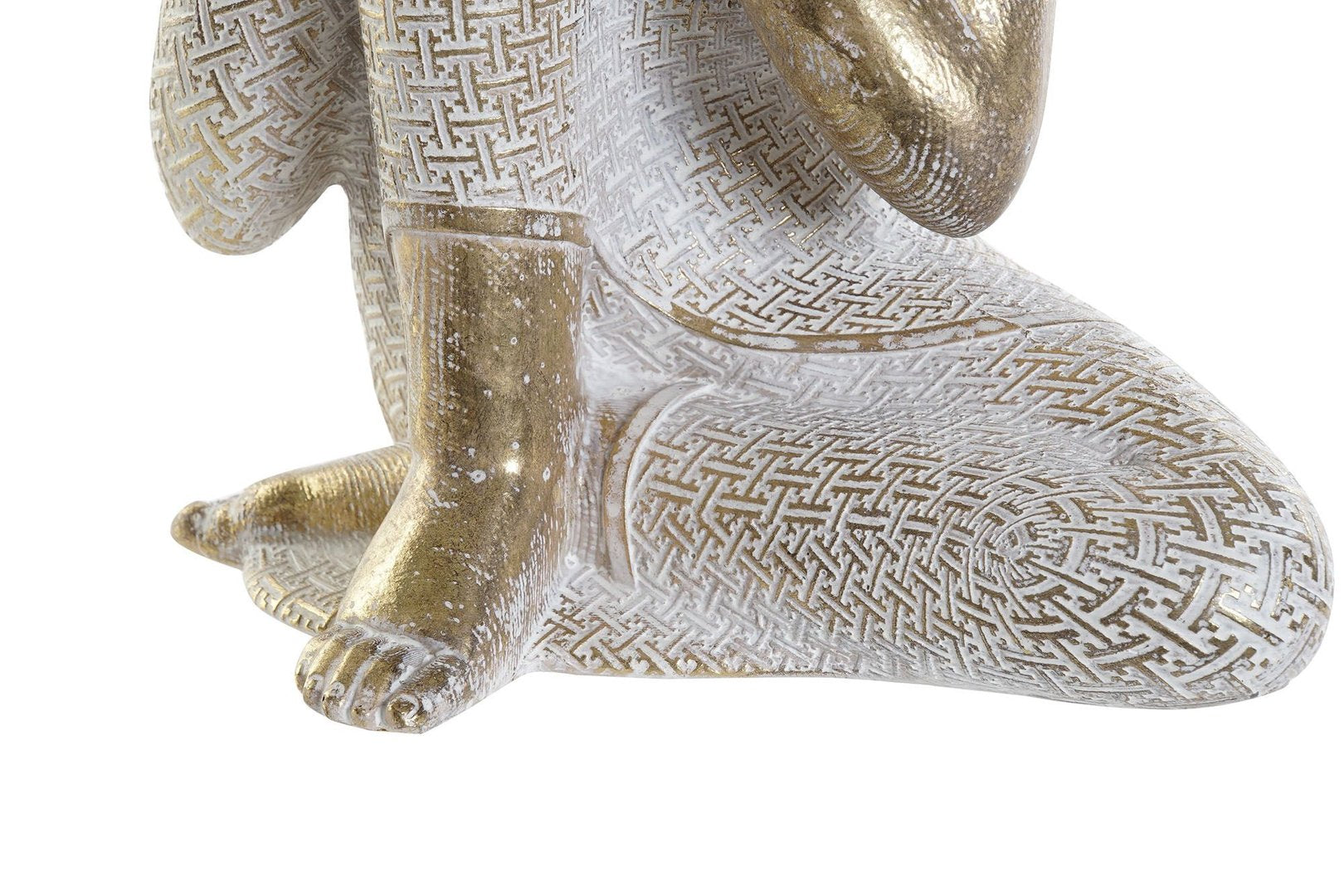 Statua Buddah seduto bianco oro H26