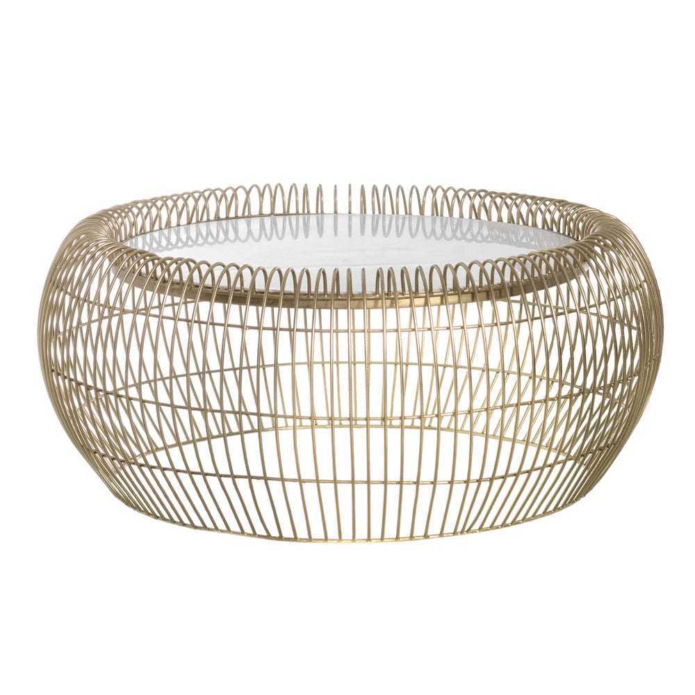 Tavolino vintage dorato tondo