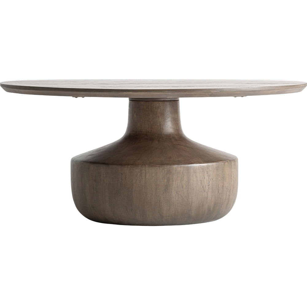 Tavolino rotondo coloniale di design in legno di mango