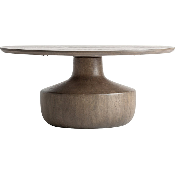 Tavolino rotondo coloniale di design in legno di mango