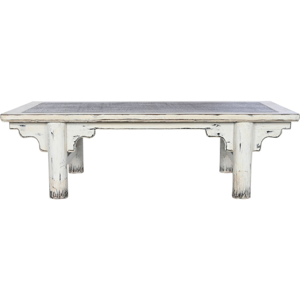 Tavolo orientale di lusso in legno e rattan